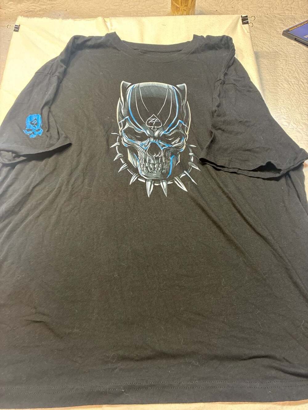 Zero Foxtrot Black Panther Skull Graphic T-Shirt Size 3XL
